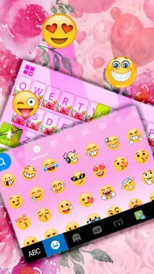 Pink Girly Floral Keyboard The android App screenshot 2